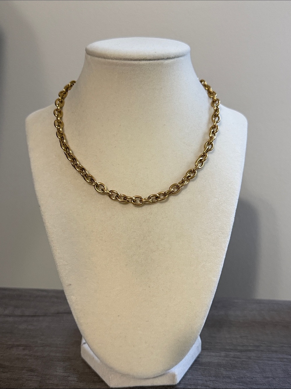 Gold plated stainless steel chain necklace